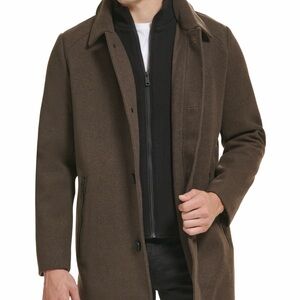 Kenneth Cole Stand Collar Zip Bib Car Coat